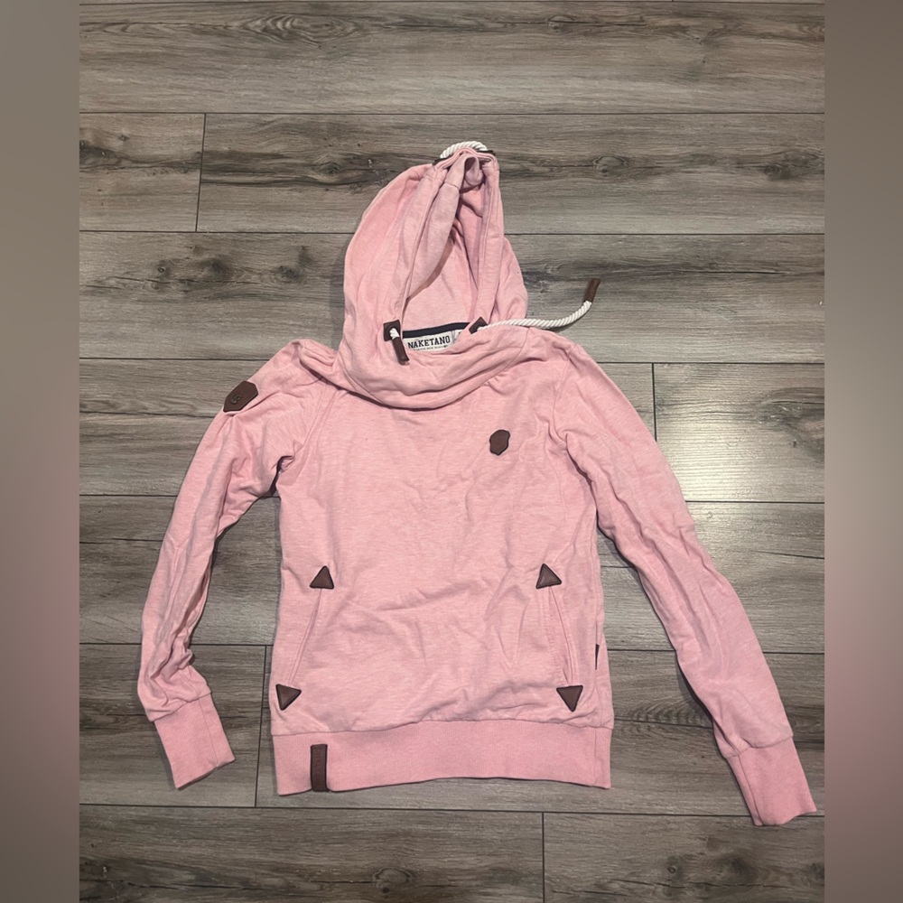 Pink naketano Hoodie with mid pocket